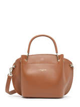 Handtas Foulonné Double Leder Lancaster Bruin foulonne double 18
